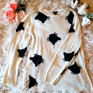 Distressed cat sweater
